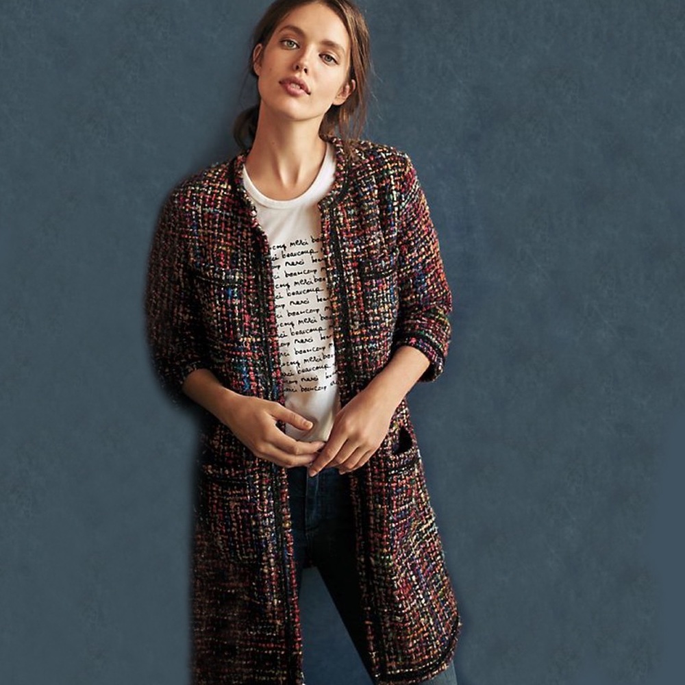 Anthropologie Mosaic Berwyn Tweed Jacket